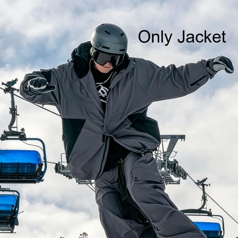 2026 New Oversize Windproof Waterproof Snowboarding Clothing Man Simple Jacket Skiing Coat Female Warm Snowboard Wear Outdoor