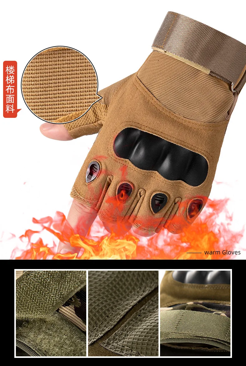 Guanti da moto uomo Tactical Hunting Shooting Knuckle Protection sport Full Half Finger ciclismo guanti da bici bicicletta da donna