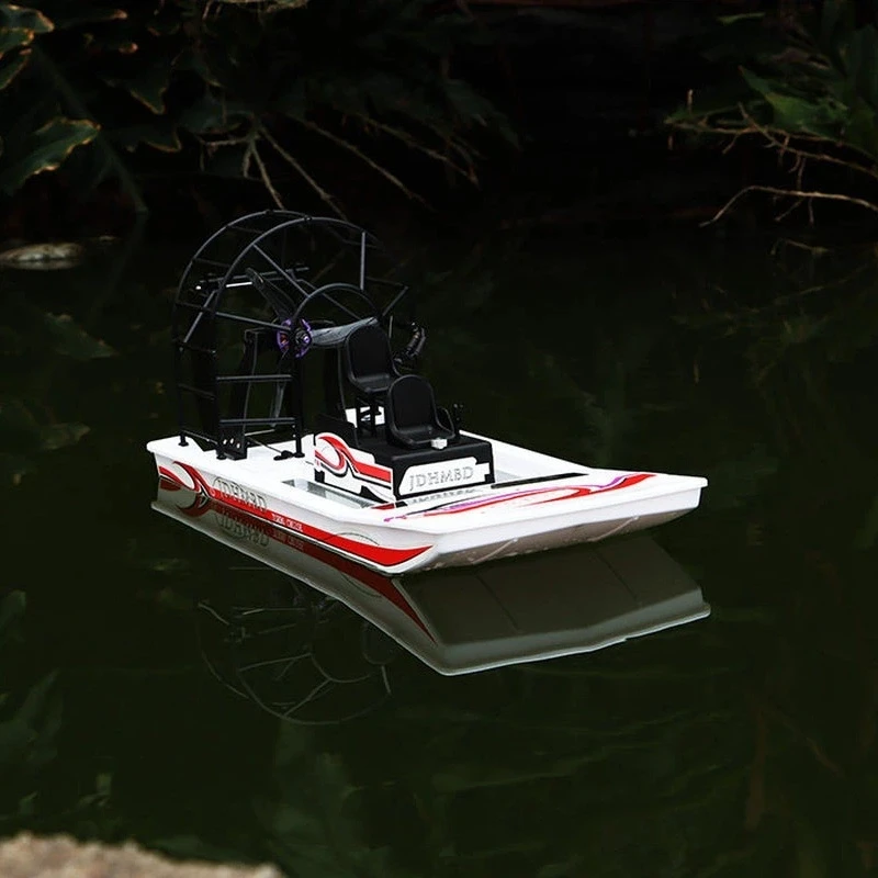 DIY Semi‑Kit Swamp Dog Air‑Driven RC Boat Toy, Blower Remote Control Ship, Works on Water Snow Sand, Kids Assembly Rescue Model