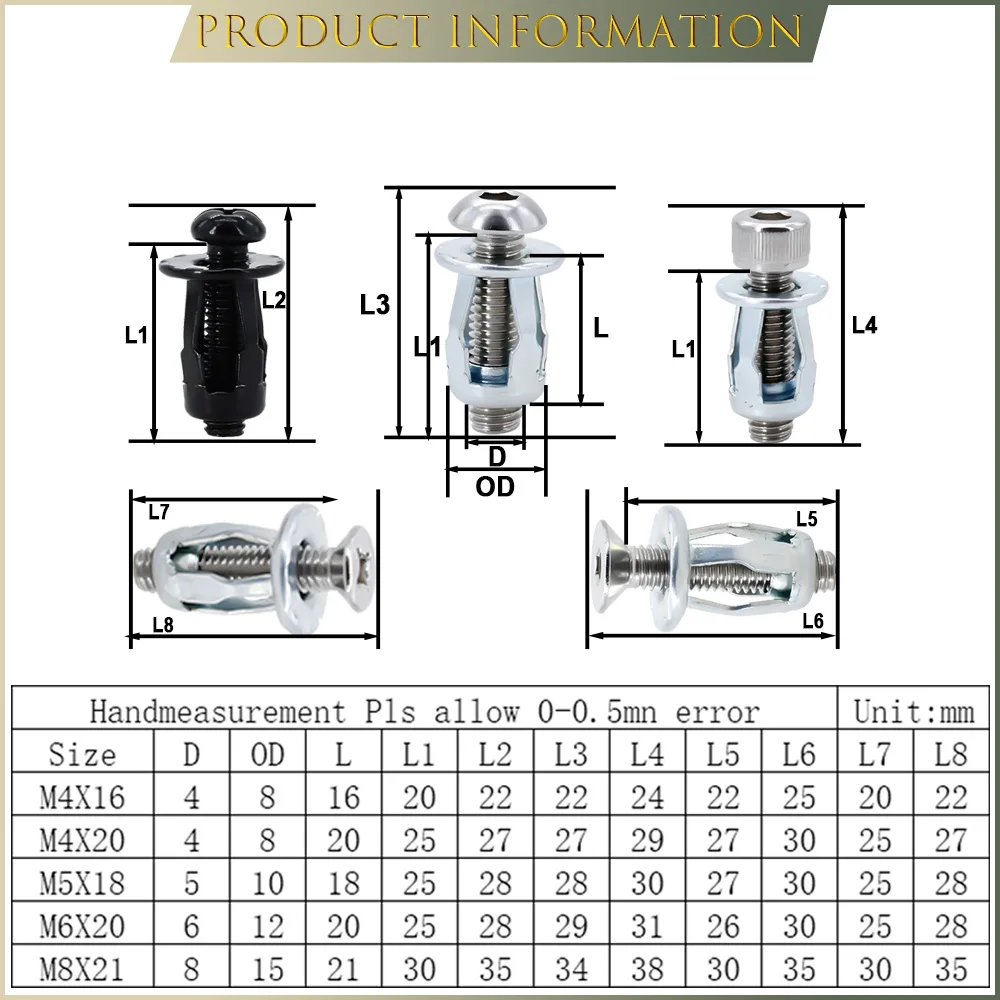 Molly Jack tuerca tornillo de expansión hexagonal perno placa de matrícula Panel abrazadera bloqueo remache M4 M5 M6 M8 forma de pétalo tuercas de remache de Metal Kits de tornillos