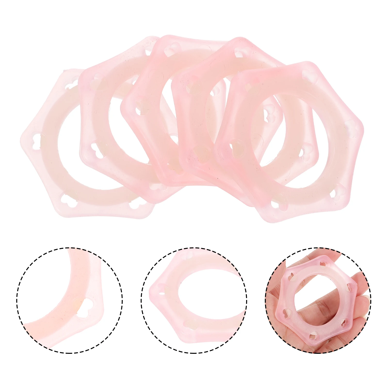 

5pcs Night Glow Anti slip Rings Soft Rubber Durable Mic Protection Universal Shockproof Roller Non slip Clean
