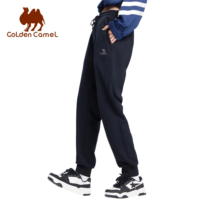 

GOLDEN CAMEL Men's Pure Cotton Knitted Sweatpants Tapered Casual Sport Pants with CuffS Slimming for Men Winter Outdoor Trousers