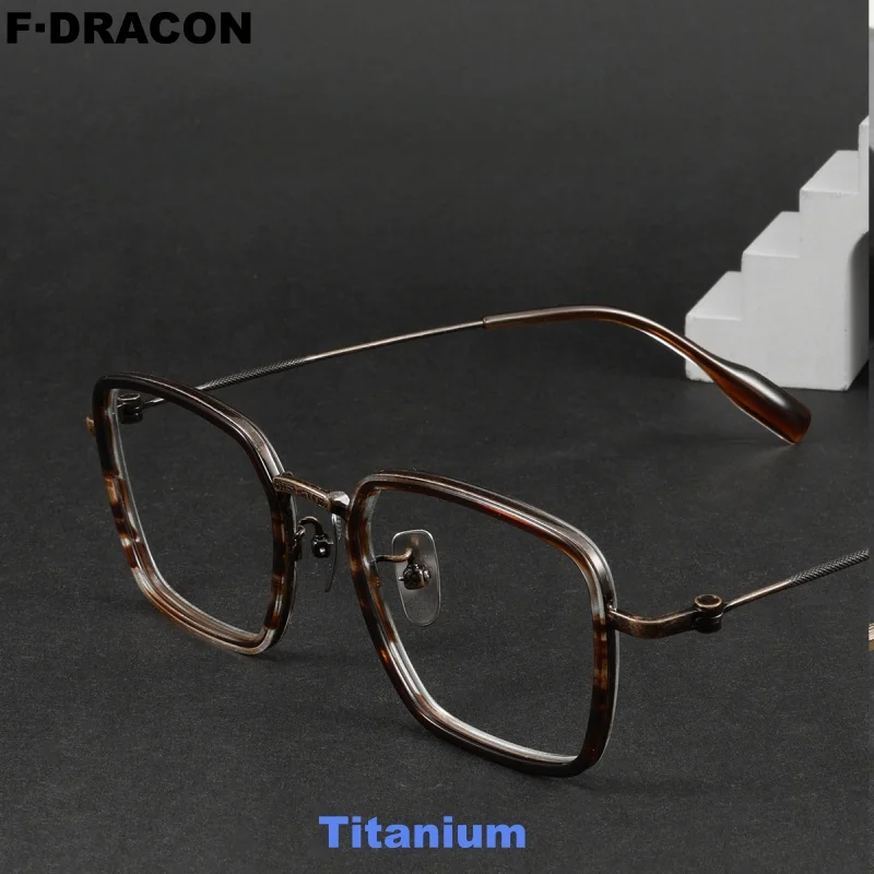 

Big Face 150MM Titanium Eyeglass Frame Business Square Men's Eyeglass Frame Ultra Light 14g Optical Prescription Frame BIG1051