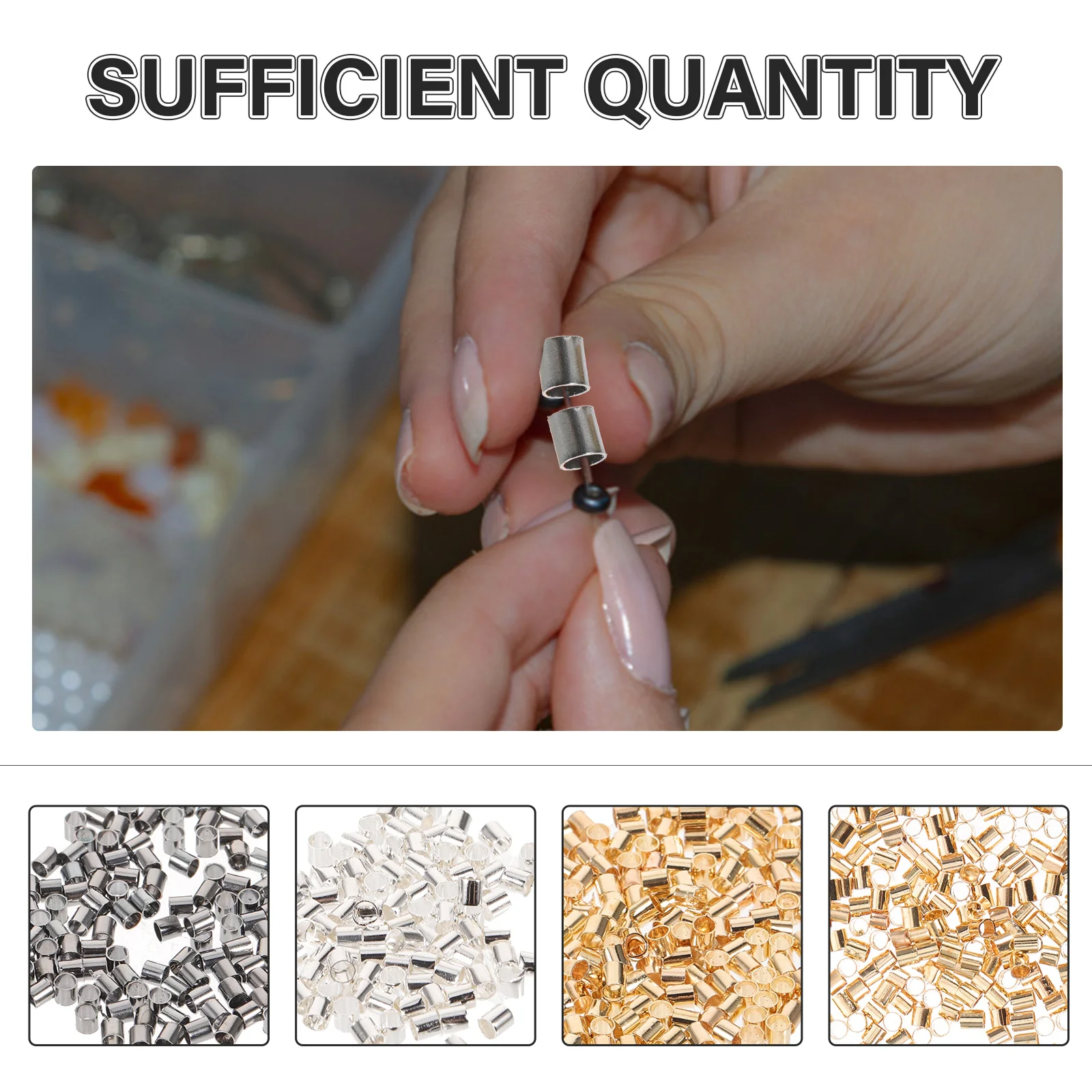 1000 Pcs Jewelry Making Beads Eco-friendly Bracelet Accessories Crimp for Crafts