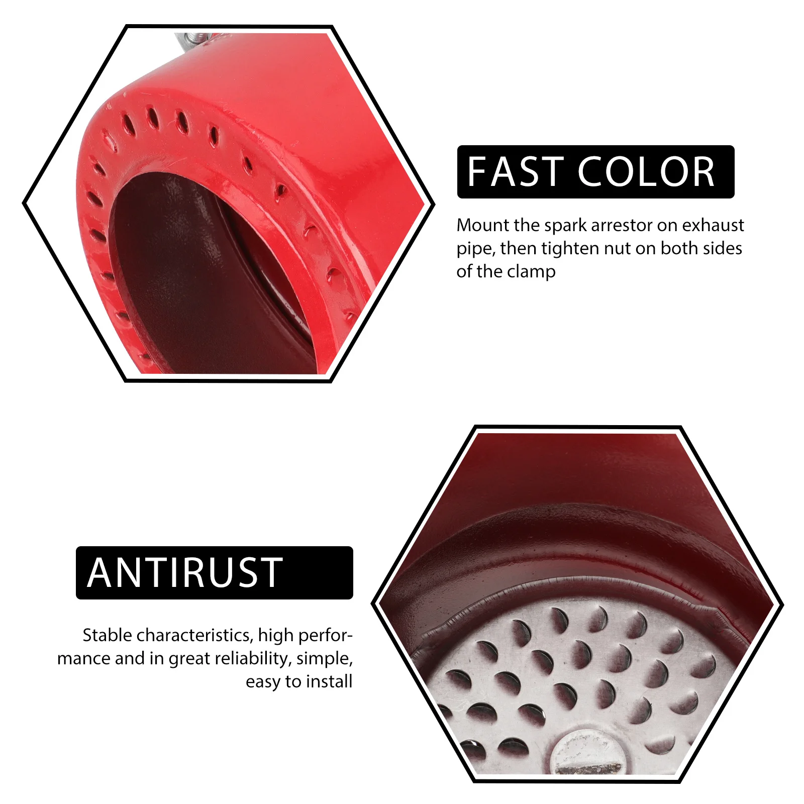 110Mm Fireproof Spark for Car Exhaust Reliable Carbon Steel Build Easy Install for Scooter Dirt Bike Street Bike Atv