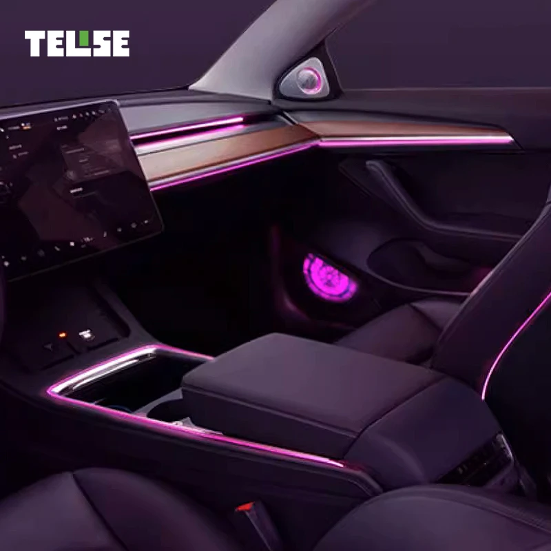 

TELISE Interior Car Ambient Light Center Console Dashboard Touch Panal Control Door LED Atmosphere Light For Tesla Model 3/Y LHD