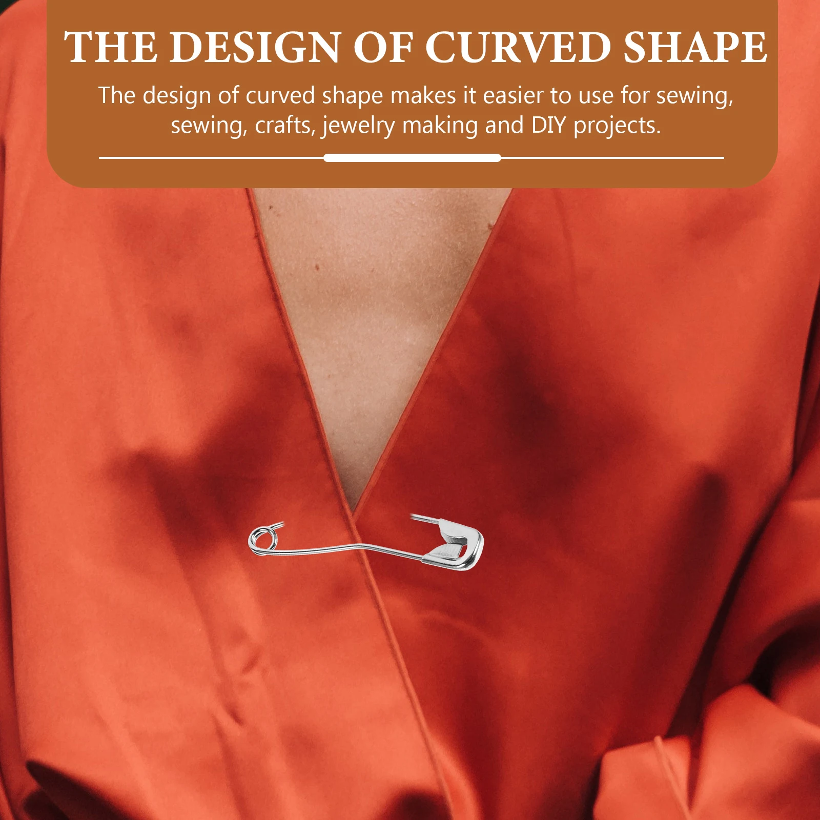 

200Pcs Stainless Steel Curved Safety Pins Strong Bent Pins for Quilting Sewing DIY Projects Curved Safety Pin for Quilting