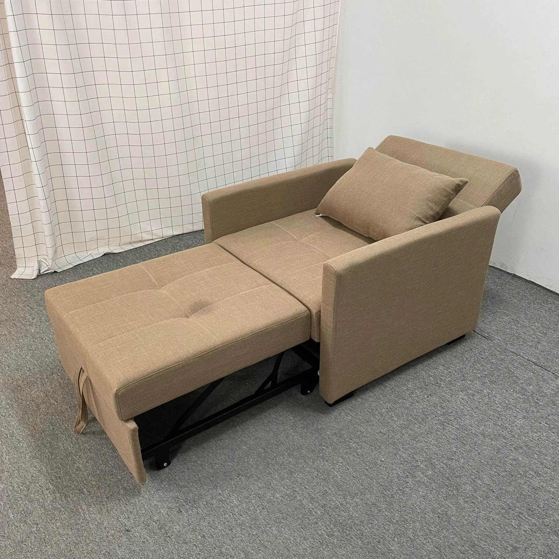 Multifunctional dual-purpose sofa, bed fabric escort bed single small apartment