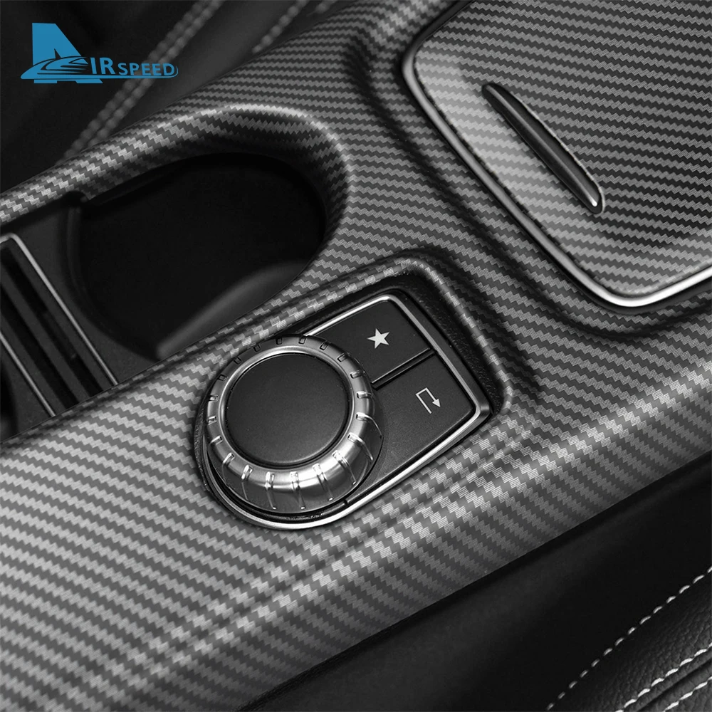 ABS Carbon Fiber Suede For Mercedes Benz A Class W176 CLA C177 GLA X156 2013-18 Car Center Console Gear Shift Panel Trim Cover