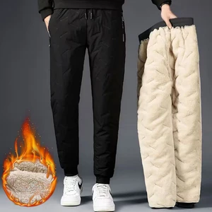 2023 New Winter Thick Warm Fleece Sweatpants Men Joggers Sportswear Casual Track Pants Male Solid Color Loose Trousers I611