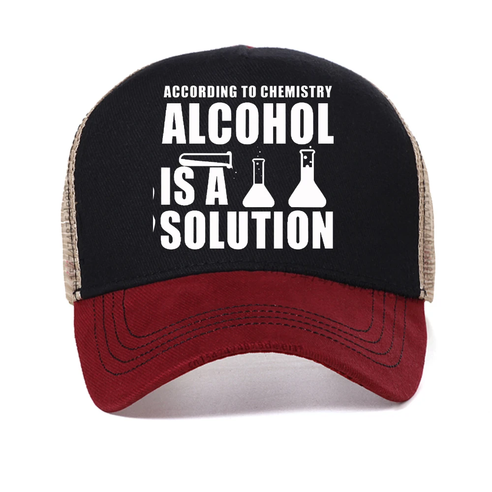 

Funny Chemistry Nerd Science Alcohol Solution male baseball cap Casual Fashion Summer Teacher Gifts caps summer snapback hat