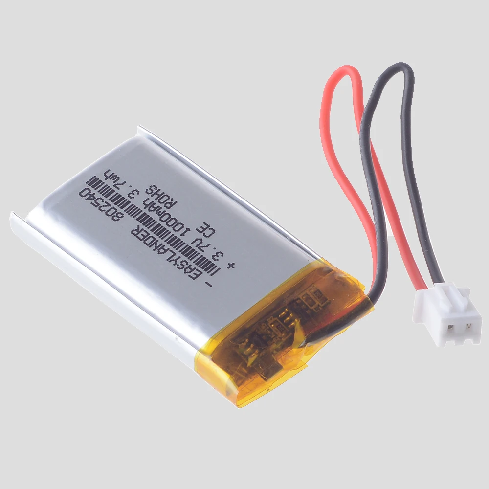 JST2.54 2Pin 802540 3,7 V 1000 mAh wiederaufladbarer Li-Polymer-Li-Ionen-Akku Lipo-Akkus