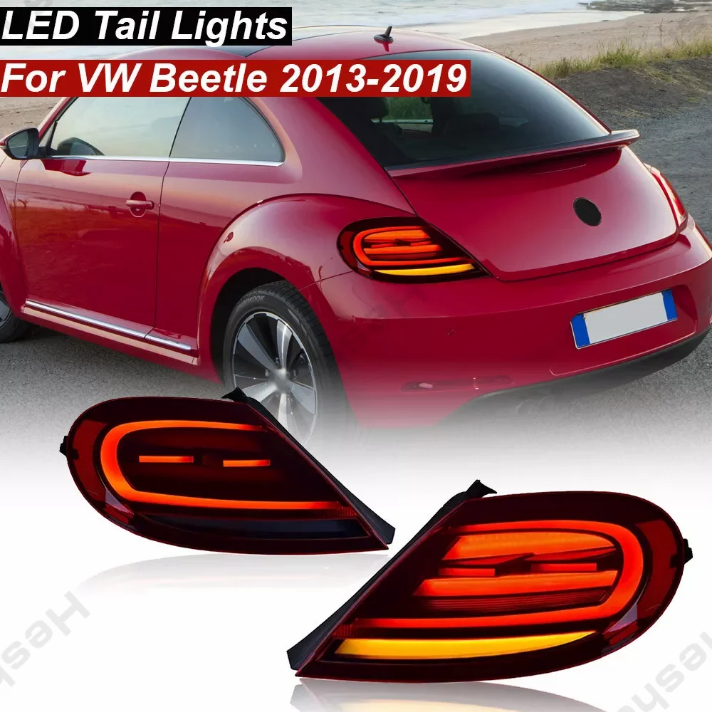 Pair LED Taillights For VW Volkswagen Beetle 2013-2019 Taillamp Rear Lamp Brake Turn Signal Tail  Sequential Fog Reverse Light