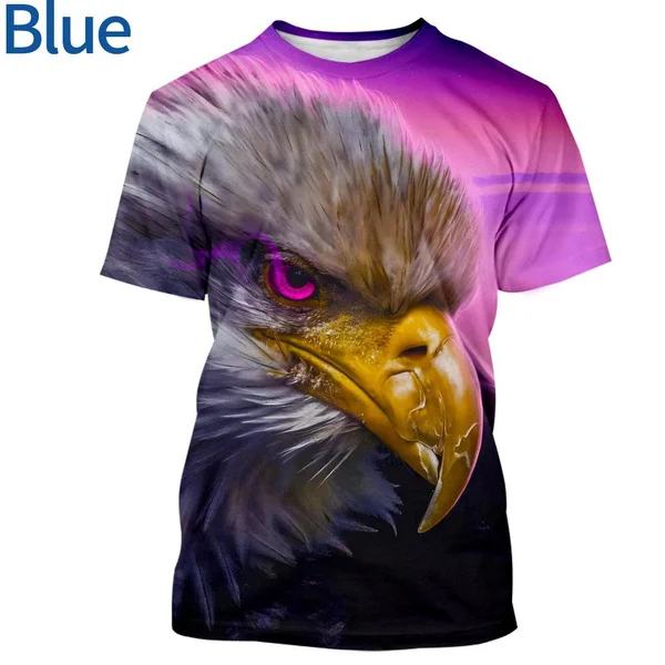 Fashion Eagle Printed T-shirt Men/Women Casual Short Sleeve Personality Shirt Top Round Neck Tops