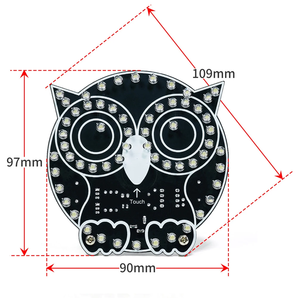 DIY Owl Night Light Electronics Kits LED Soldering Circuit Board Touch Switch Soldering Practice Kit with USB Cable