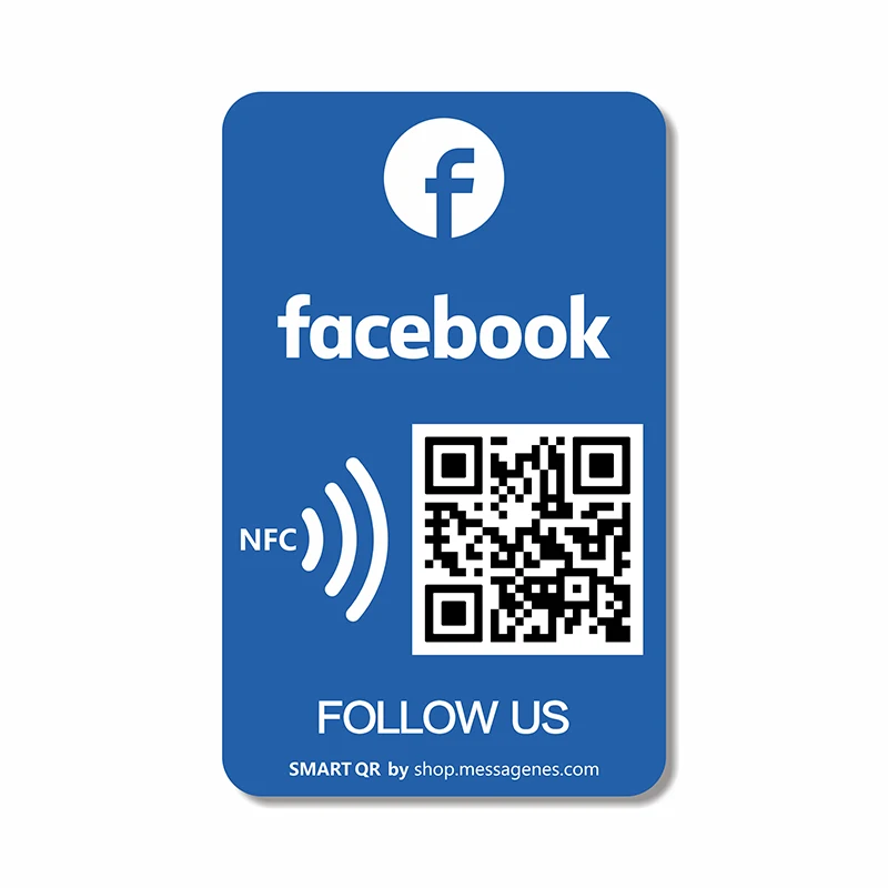 Follow US on Facebook Plaque Custom Acrylic Social Media Sign NFC Tap QR Code Sign Google Review Instagram Card Business Display