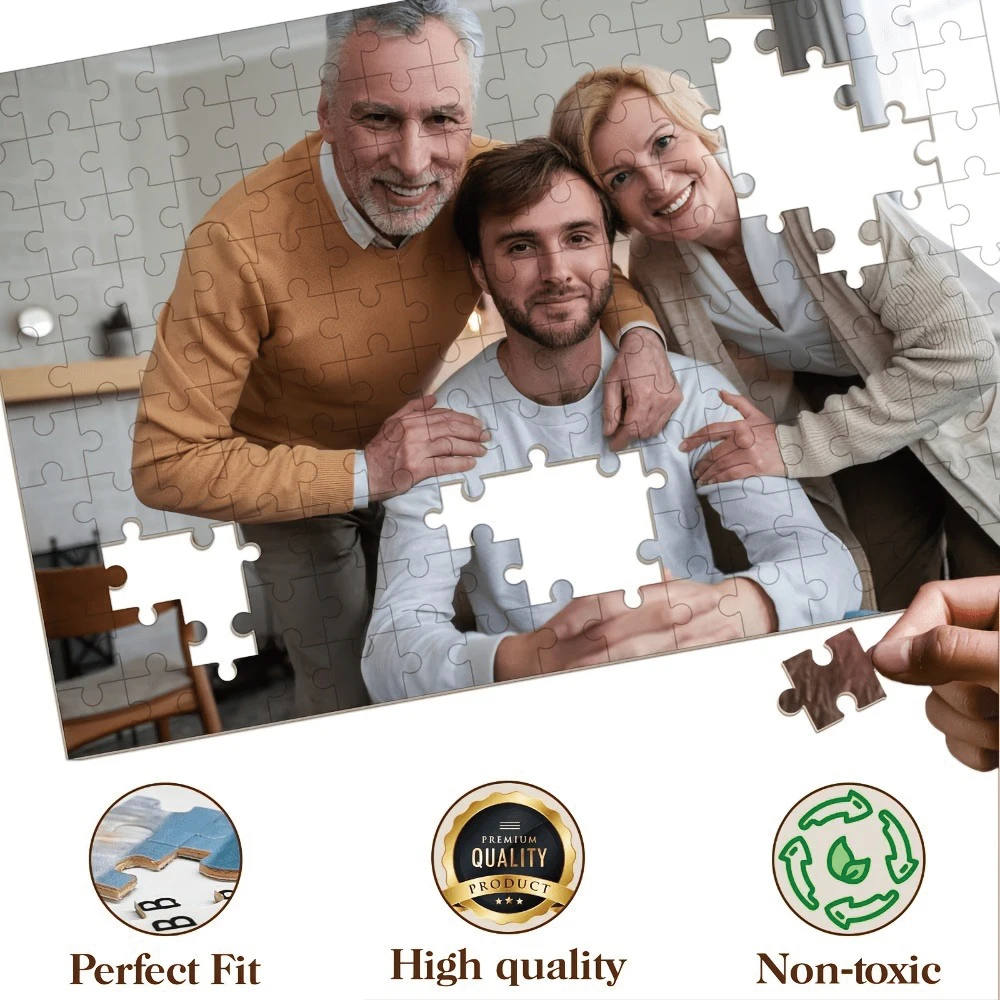 35/300/500/1018pcs Personalized Custom Photo Puzzle Family Photos DIY Handmade Puzzles Photo Wall Art