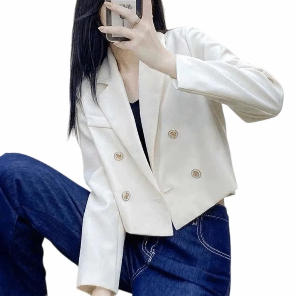 

Casual Korean Suit Jacket Long Sleeve Loose Suit Coat Women College Clothes Suit Outfit Short Office Blazer Spring Autumn