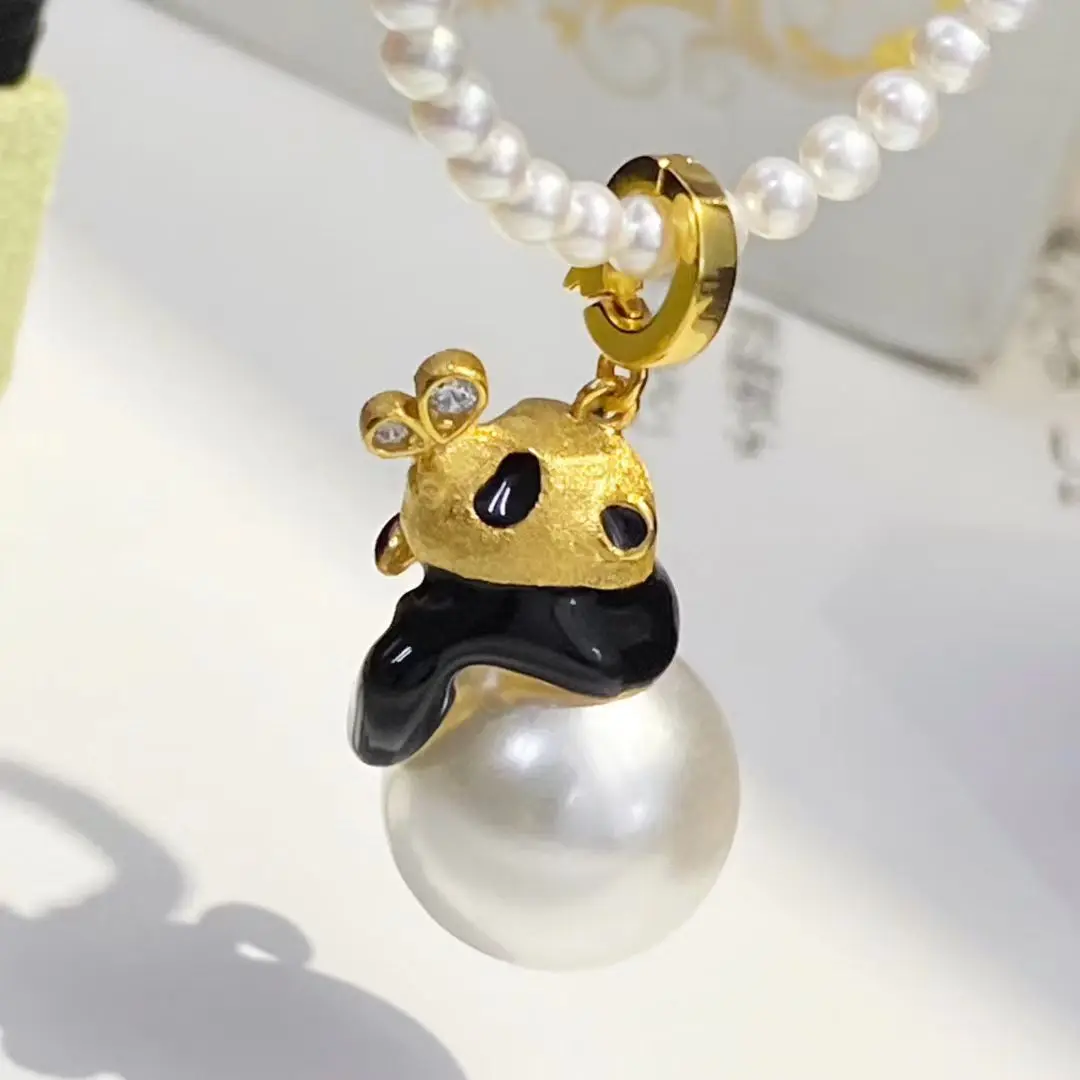 Panda S925 Sterling Silver Pendant Mount Base Mountings Findings Parts Fittings Accessories for 12-13mm Pearls 5pcs/lot