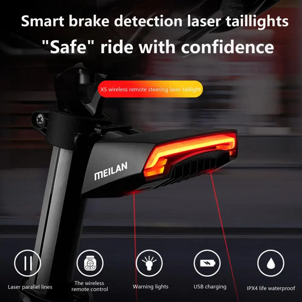 Waterproof Bike Safety Warning Taillight Super Bright Wireless Remote Control Turn Signal MTB Tail Light Bicycle Accessories