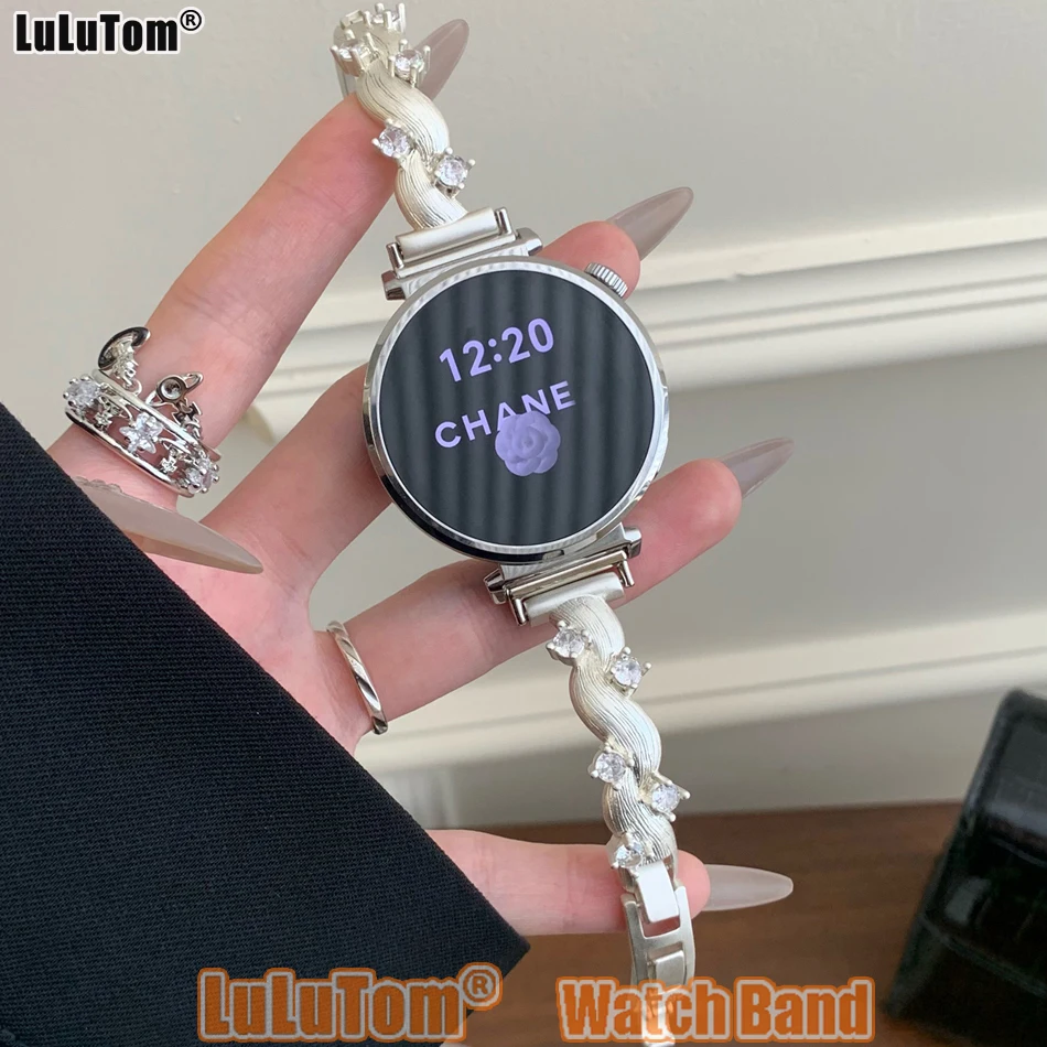 

Роскошный вращающийся багетный ремешок для Samsung Galaxy Watch 8 Ultra 7 6 5 4 44 40 мм, ремешки Huawei GT5 Pro 42 46 мм 18/20/22 мм, браслет