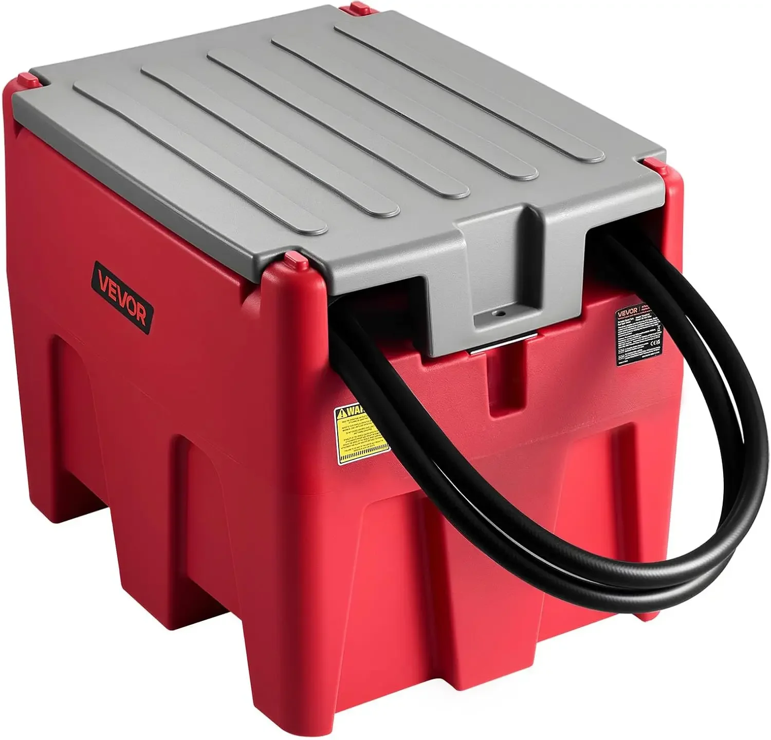 Portable Diesel Tank 58 Gallon Capacity 10 GPM Flow Rate Fuel Tank with 12V Electric Transfer Pump and 13 1ft Rubber Hose PE