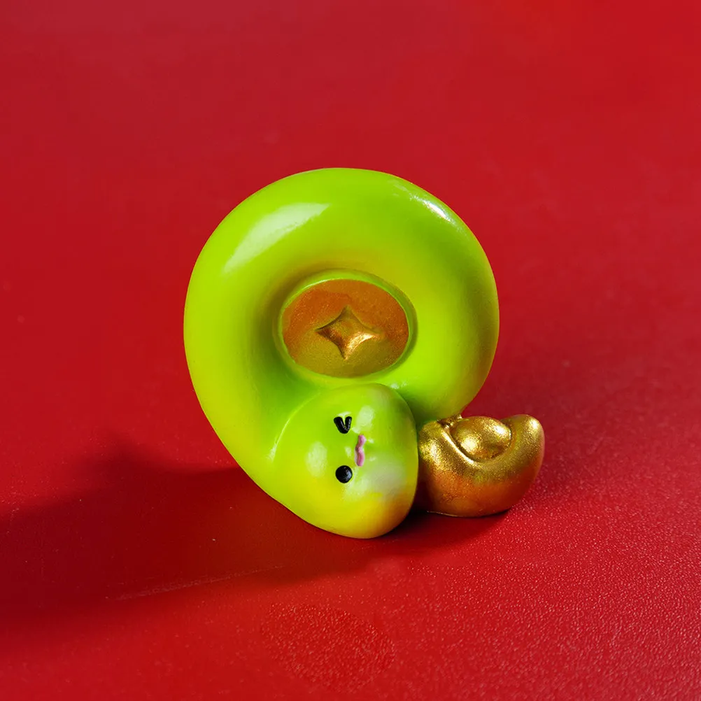 6Pcs 2025 Year of The Snake Mini Resin Fortune Serpent Decor for Car Dashboard Desktop Office Feng Shui Lucky Charm Prosperity