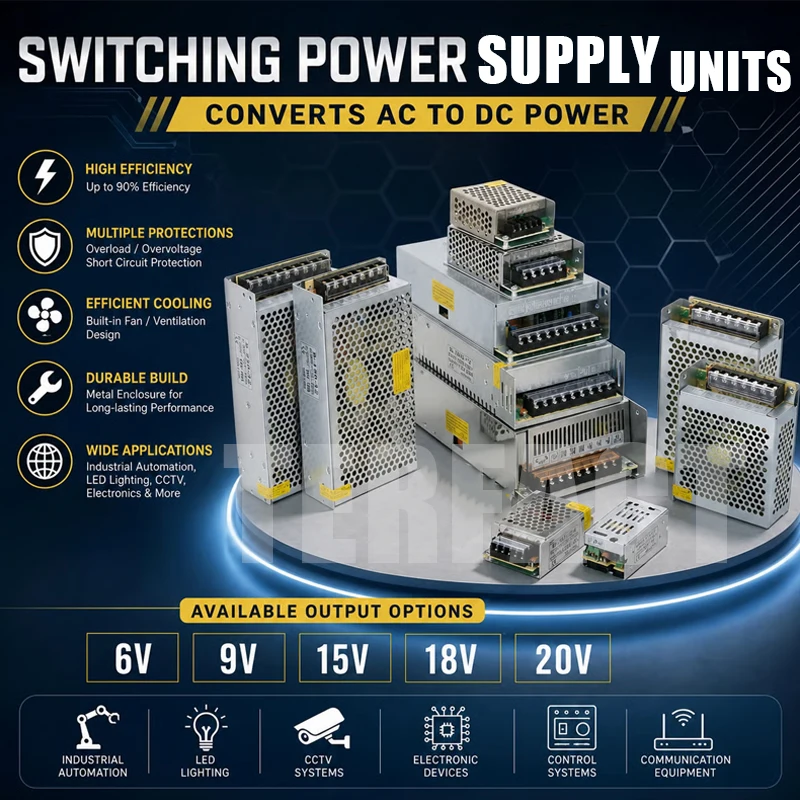 6V 9V 15V18V 20V DC Switch Power Supply 1A 2A 3A 5A 10A 110V AC 220V to 12V Volt 180W 300W 360W Transformers 450W 500W 600W SPMS
