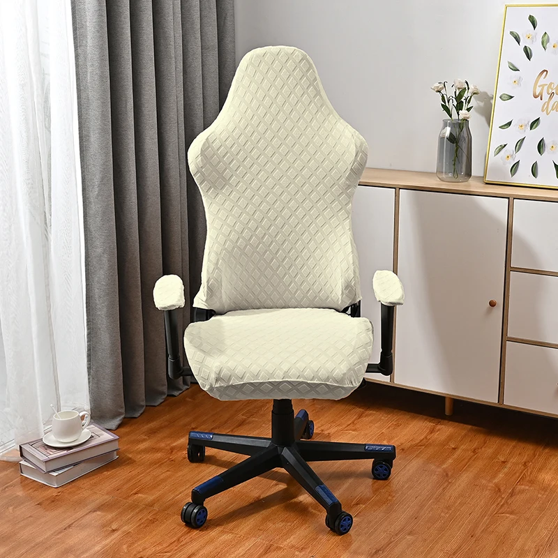 4 stücke Gaming Stuhl umfasst elastische Fleece Jacquard Armlehne Stuhl Spleiß staub dichte Büro Sitz bezug Computer Sessel Schutz