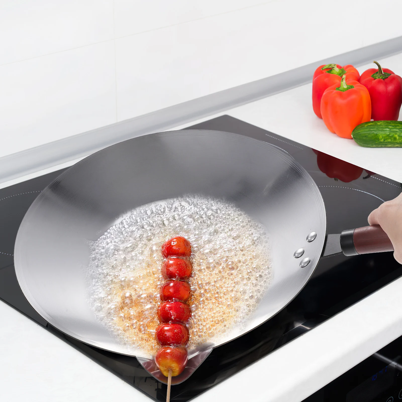 

1 set 35cm Stainless Steel Sugar Melting Pot Extended Handle Duckbilled Spout Chocolate Baking Pan Stove Compatible Food Skewers