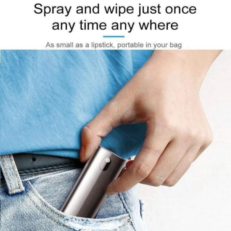 2 in 1 Phone PC Screen Cleaner Spray Bottle Set Mobile Phone Tablet PC Laptop Screen Dust Remover Microfiber Wiper Cleaner Tool
