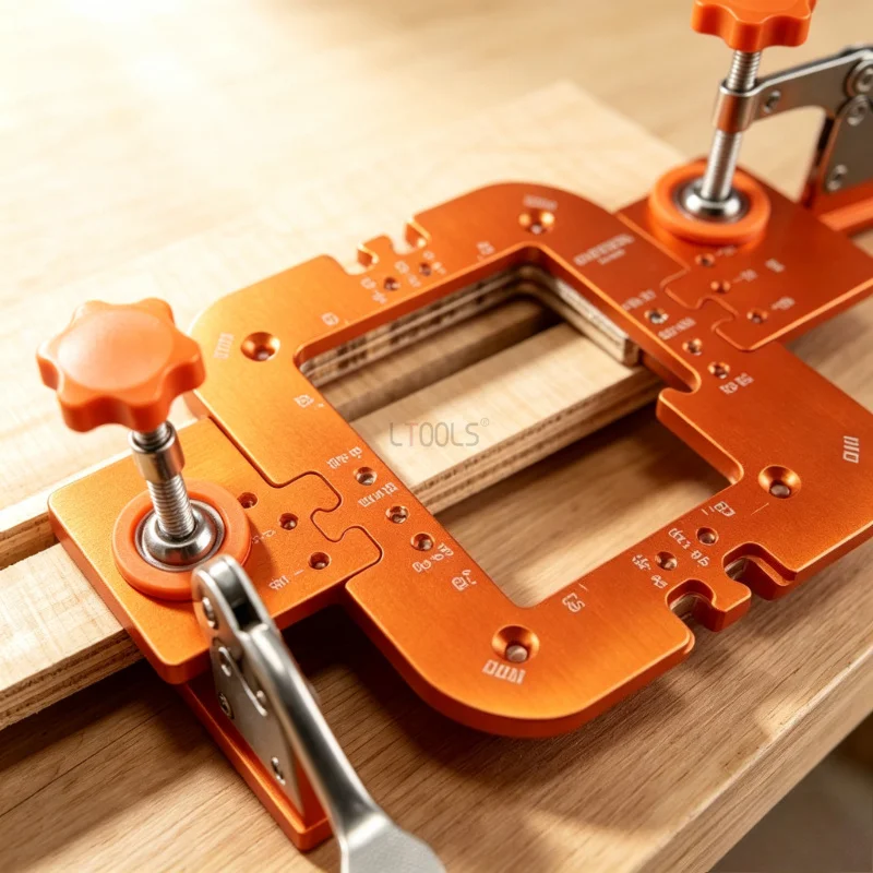 Aluminum AlloyPull Handle Grooving Template Routing Locator Woodworking Arc Edge Trimming Auxiliary Positioning Jig for Cabinet