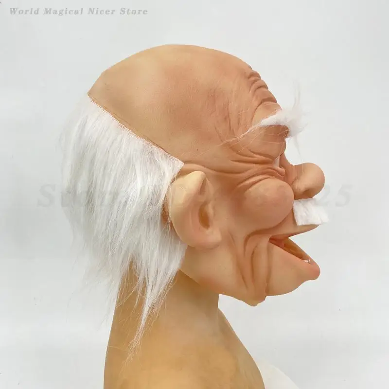 Masque de vieil homme drôle, masques réalistes pour hommes chauve, accessoires en Latex pour tête complète, Halloween Cosplay, accessoires de masque en Latex pour personnes âgées