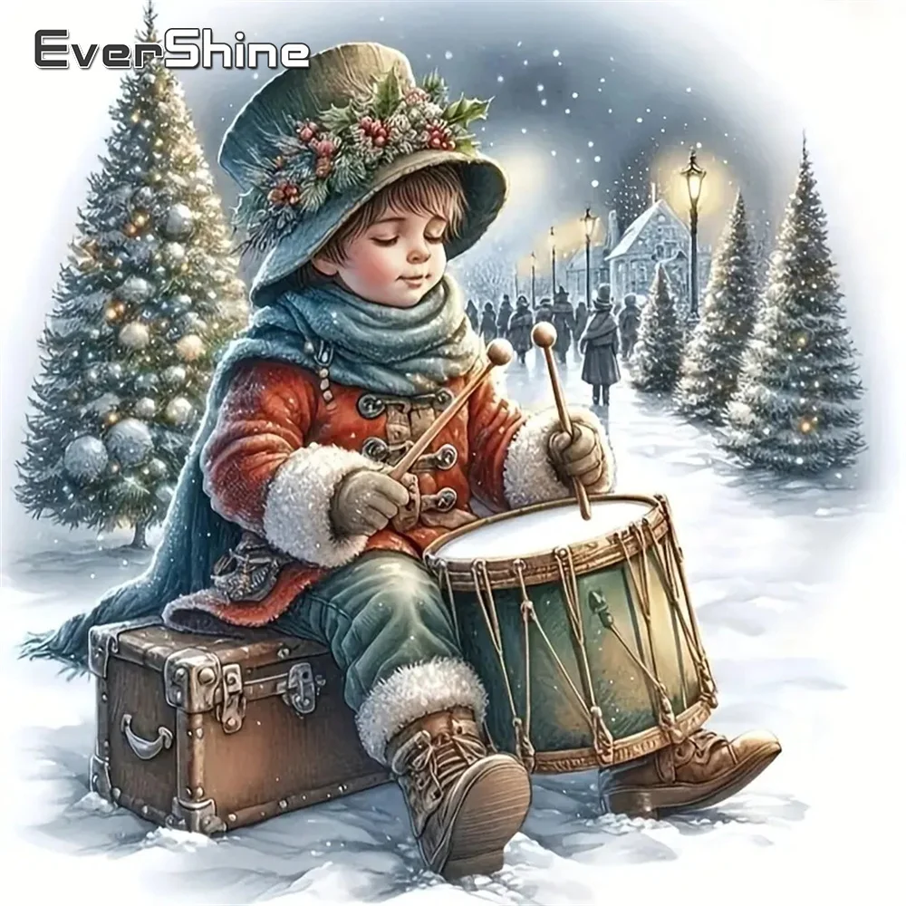 Evershine DIY Junge Diamant Malerei Charakter Winter Muster für Erwachsene Anfänger Stickerei Weihnachtsbaum Mosaik handgemachte Hobby