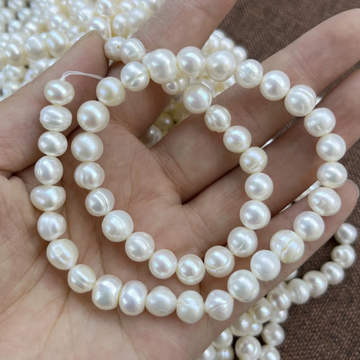 8-9 Mm Potato-shaped Punch Beads Natural Freshwater Pearl Semi-finished Beads for Jewelry Making DIY Necklace Bracelet Accessory