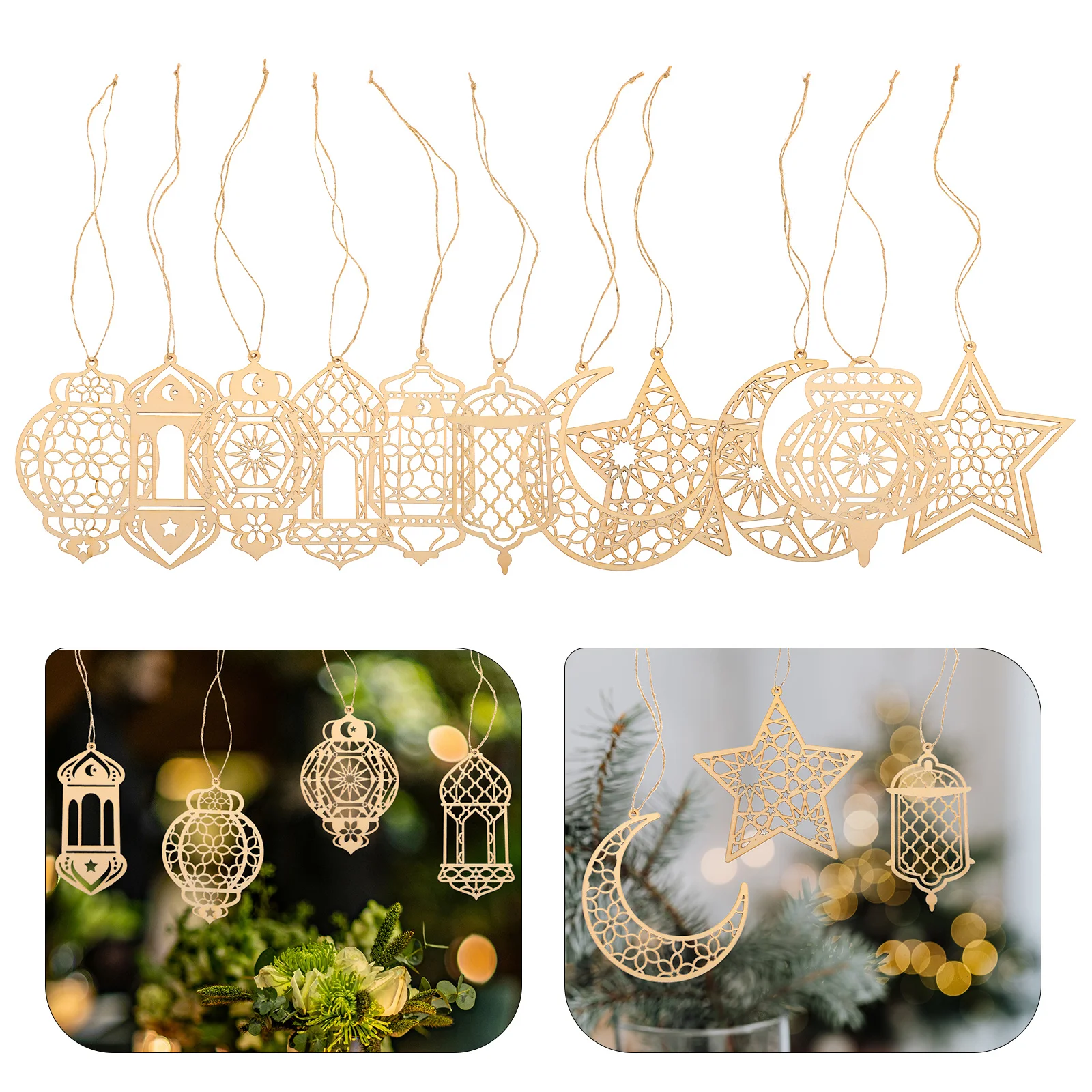 

11Pcs Creative Home Decor Wood Chips Blank Handcraft Pieces for DIY Painting Craft Projects Decorative Pendant Ornaments