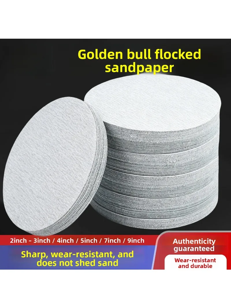 Taurus 5 Inch Flocking Sandpaper 3  2  4  9 Inch Air Mill Disc Dry Grinding Sandpaper Polishing Sanding Paper Sheet