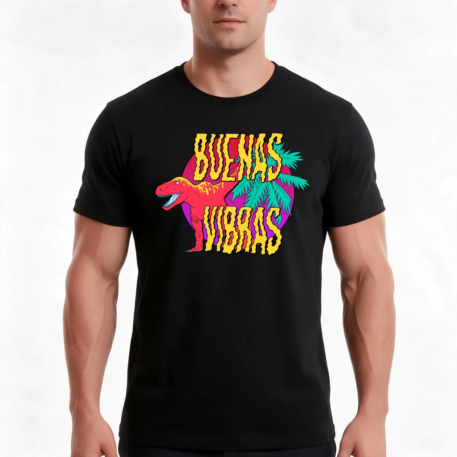 Buenas Vibras T-Shirt Summer Casual Cotton Tee Oversized Streetwear Tops Vintage Graphic Print Loose Fit Short Sleeve