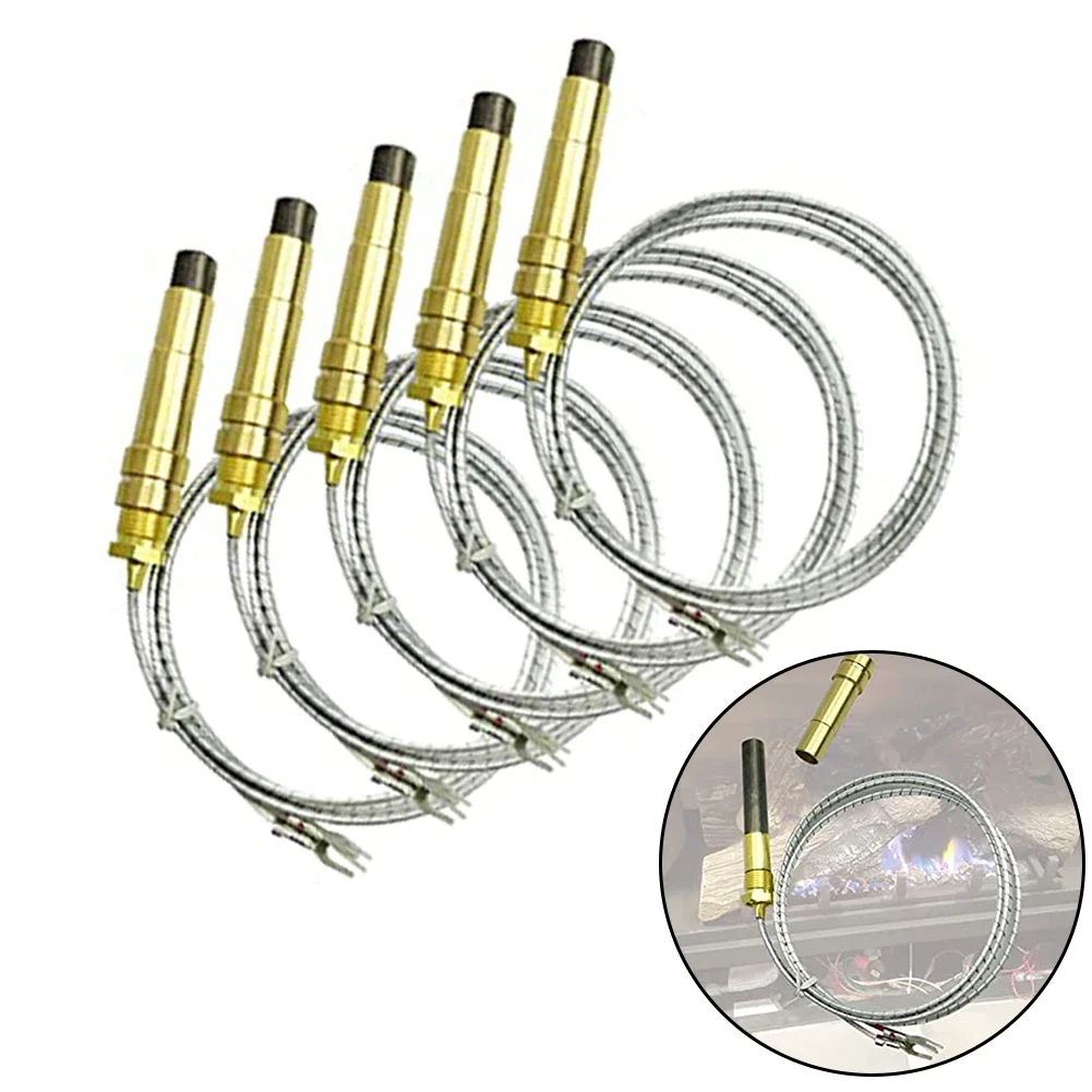 

5Pack 750mv Aluminum Foil Wire Thermopile Thermocouple 36 Inches For Fireplace Gas Water Heater Gas Fryer Temperature Sensor