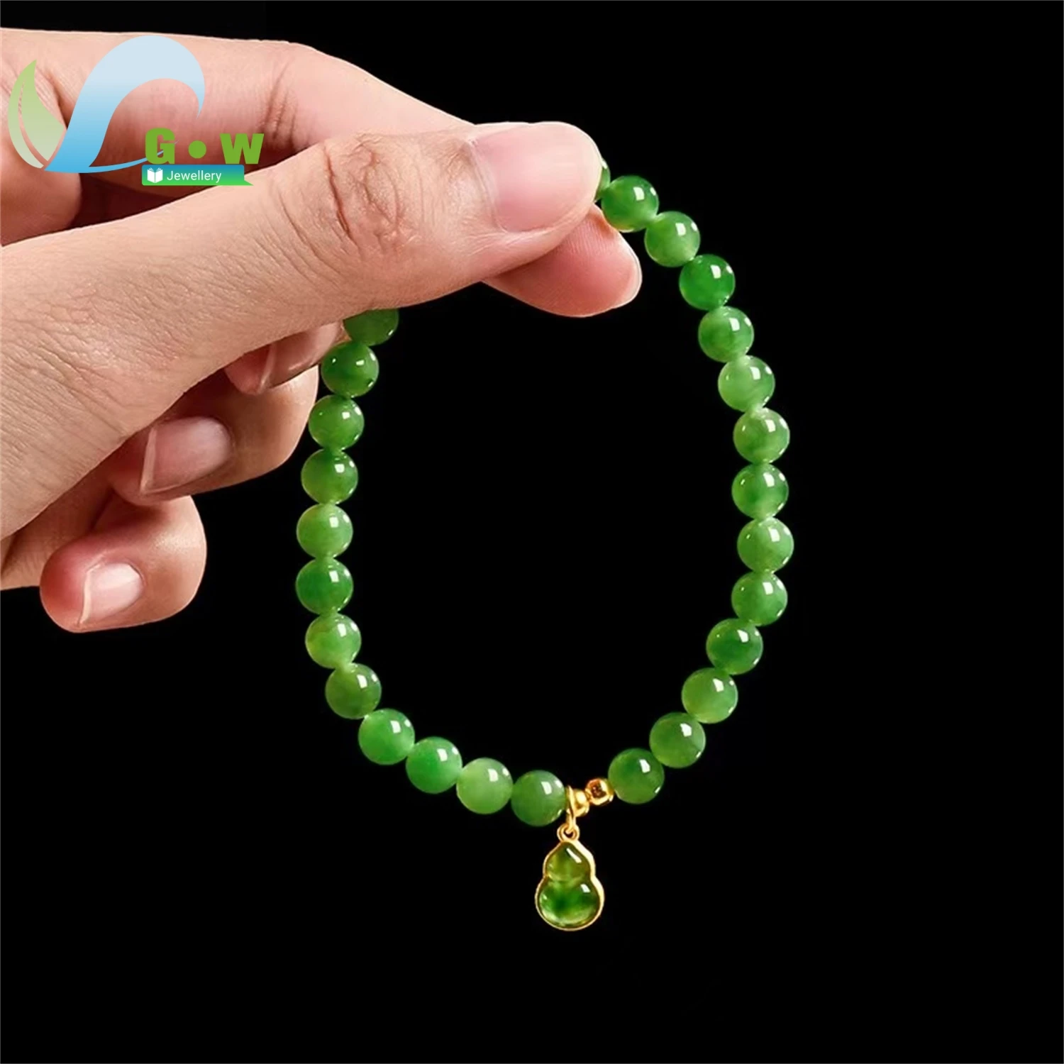 Natural Old Stock Hetian Jade Gourd Bracelet Women's Daily Classic Minimalist Style Ethnic Style Premium Jewelry Gift