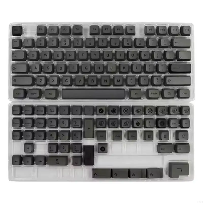 2025 New 133 PBT Keycap XDA Profile Complete Set Of Gray Mist Dye Sublimation for Mechanical Keyboards