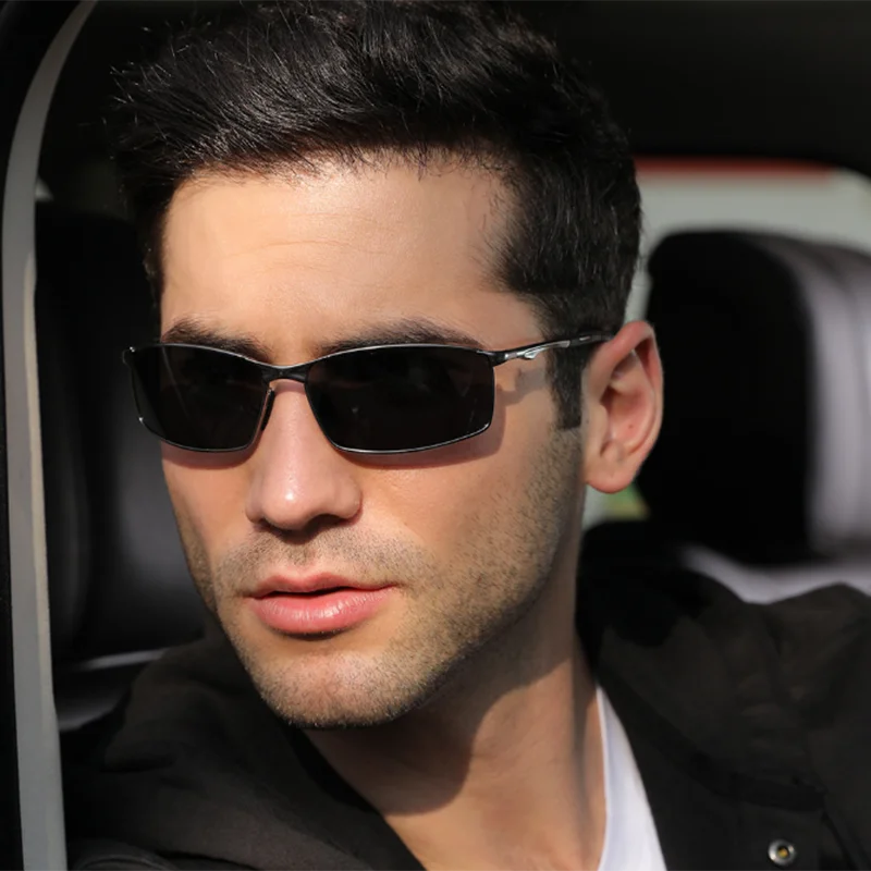 Gafas de sol cuadradas antideslumbrantes para miopía, gafas de sol polarizadas de moda para conducir de Metal, gafas de sol graduadas para hombre de