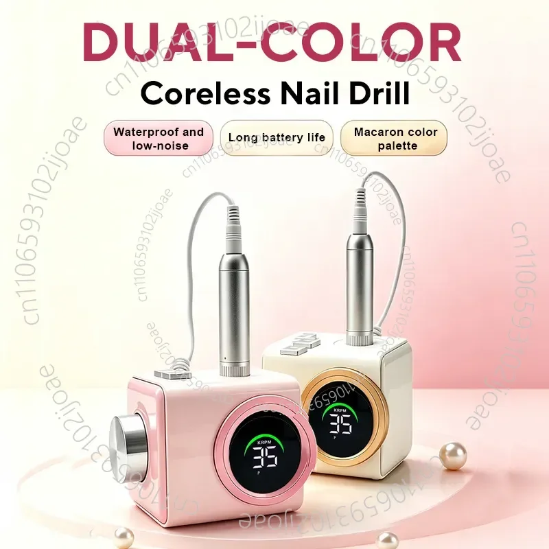 35000 Rpm Brushless Nail Polisher Portable Cordless Rechargeable Cuticle Remover and Nail File Low Noise High Speed