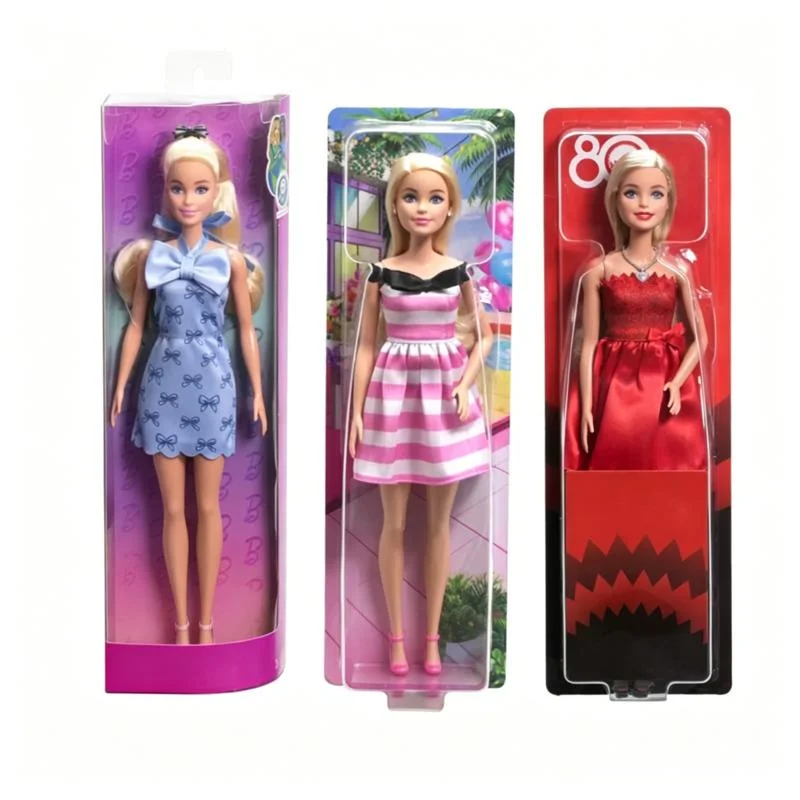 New Fashionistas 32CM Doll Blond Hair Pink Paisley Clothes Shirt Platform Sandal Hair Clip Dress-up Gift Toys Accessories