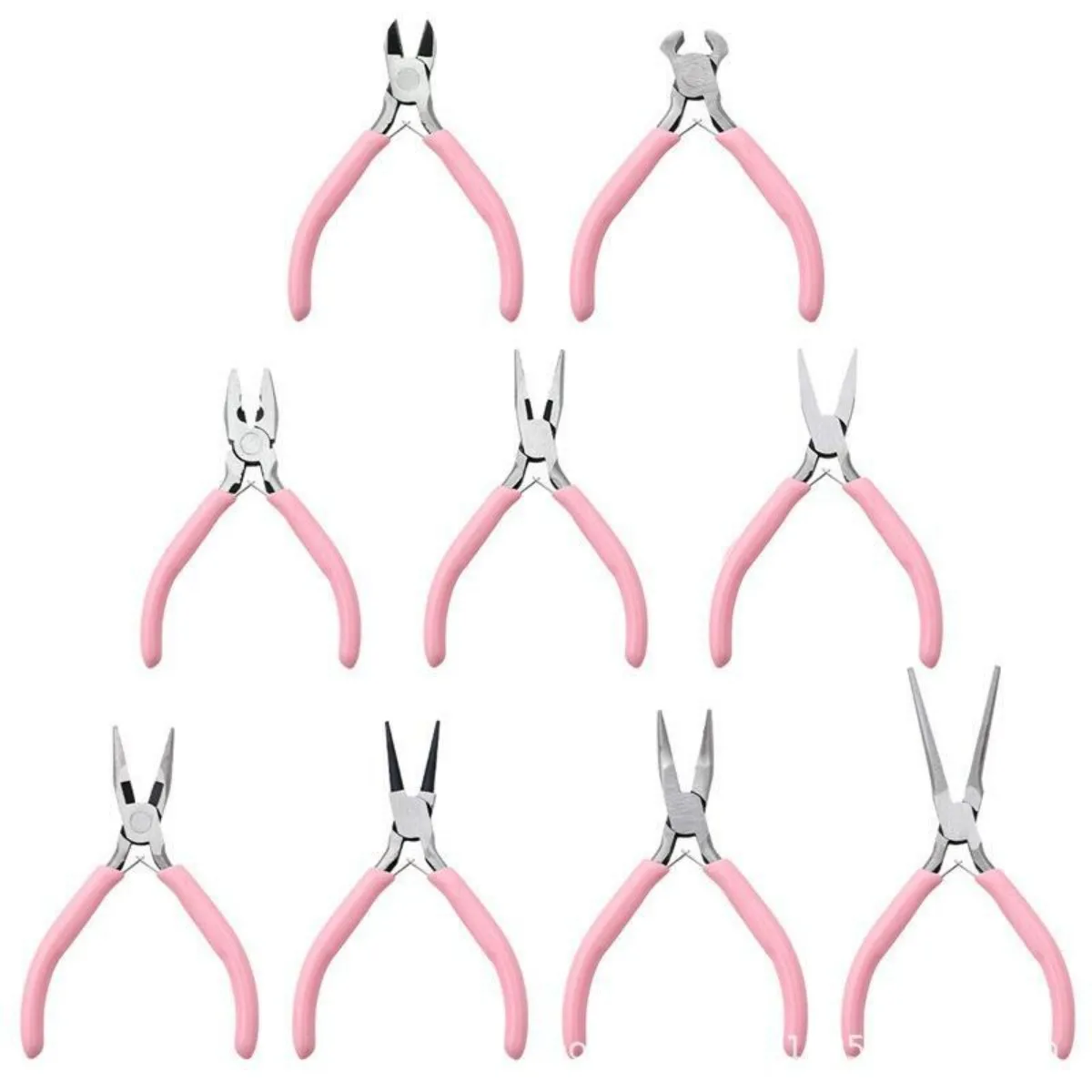 Cute Pink Color Handle Anti-slip Splicing and Fixing Jewelry Pliers Tools & Equipment Kit for DIY Jewelery Making Needlework
