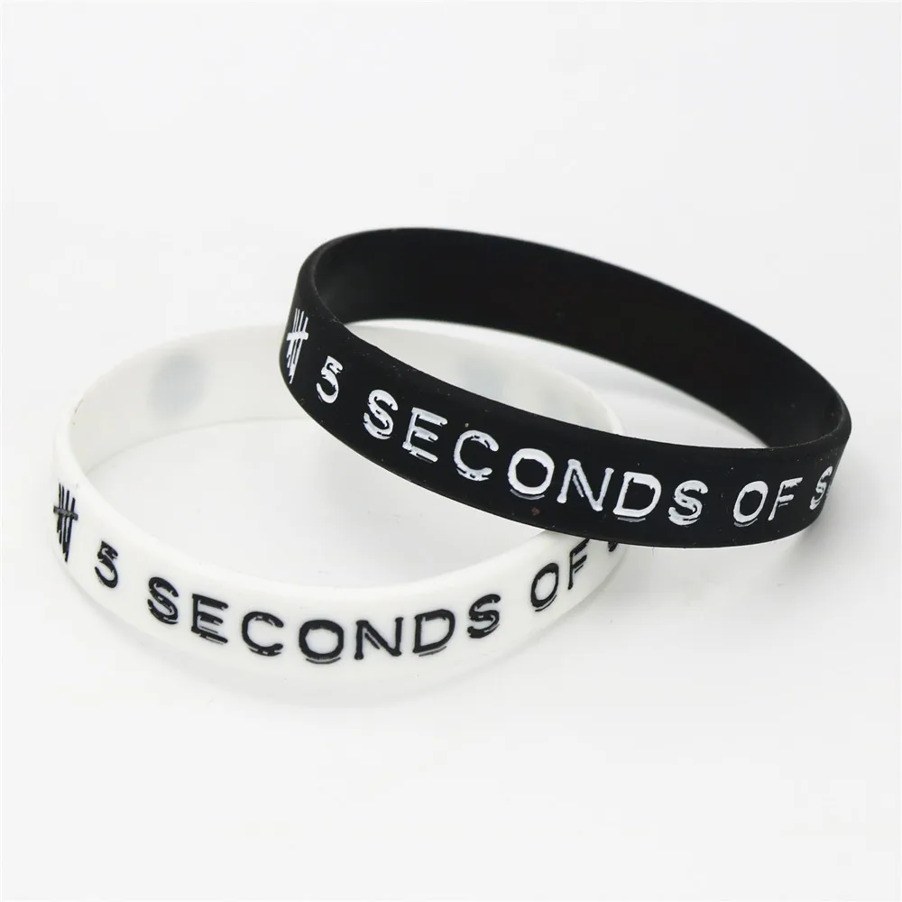 1PC Music Band Star 5SOS Silicone Wristbands Music Fans Letters Silicone Bracelets Women Men GIfts Fashion Style Jerwerly SH196