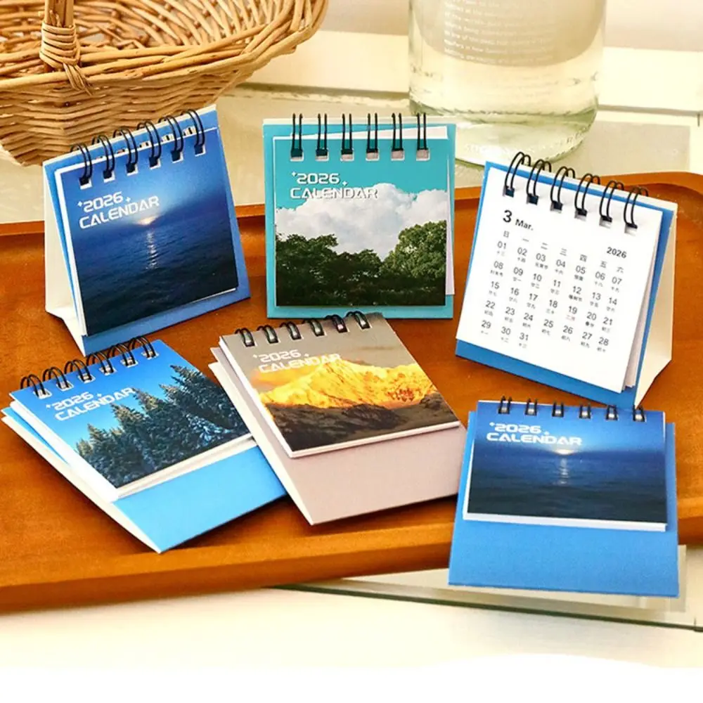 Creative 2026 Desk Calendar To Do List Landscape Mini Calendar Daily Planner Home Decoration