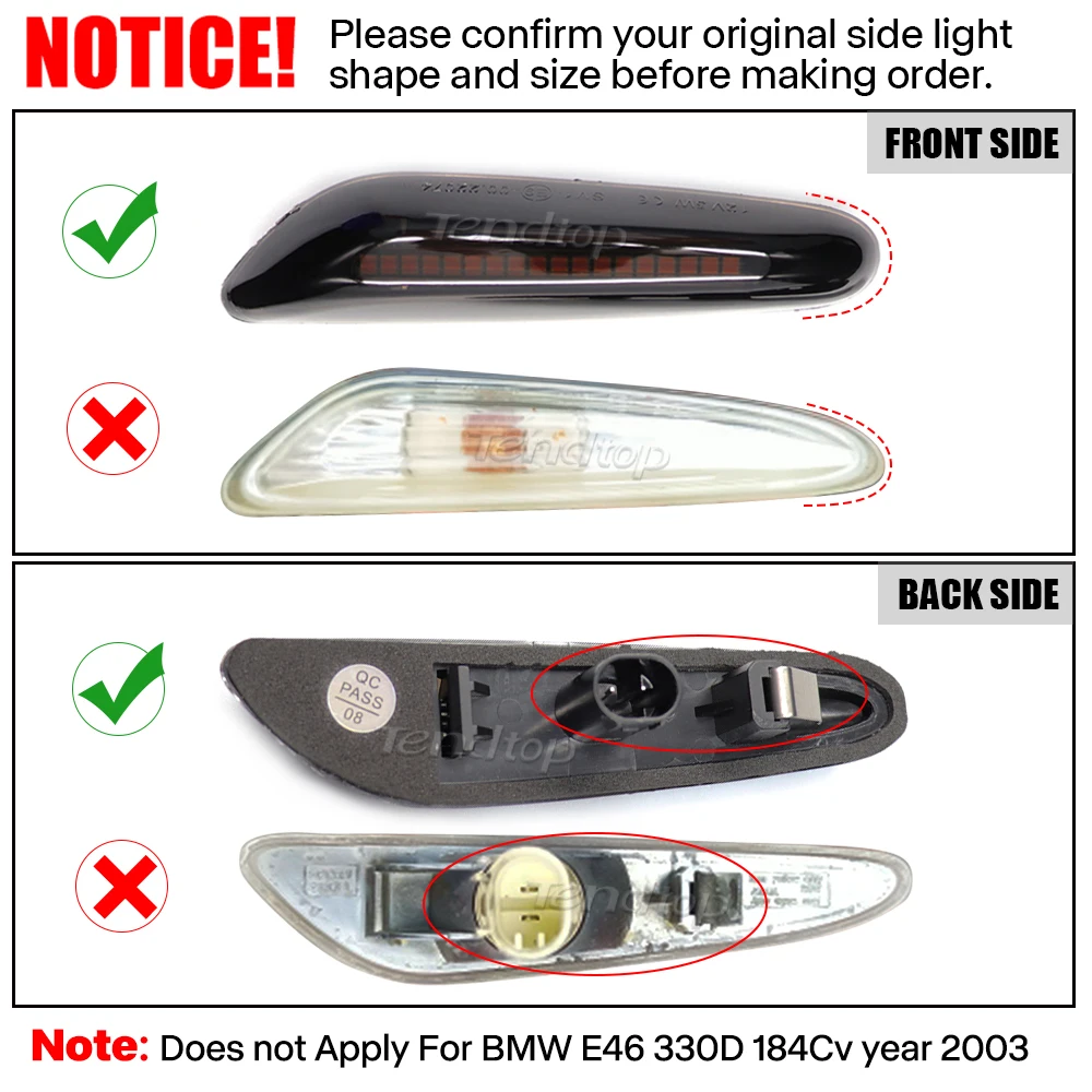 Lámpara LED dinámica para espejo indicador lateral, luz de señal de giro de agua corriente para BMW E90 E91 E92 E93 E60 E87 E82 E61 E46 X1 X3