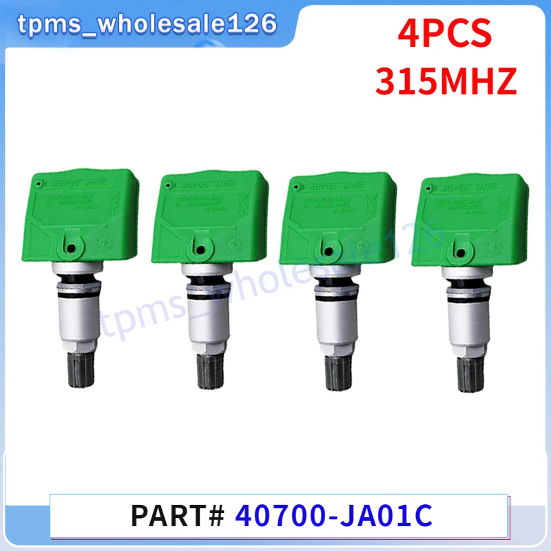 

40700-JA01C Tire Sensor 4PCS For 2009-2010 Nissan Cube GT-R Rogue Infiniti M TPMS 315MHZ Tyre Pressure Monitor System 40700JA01C