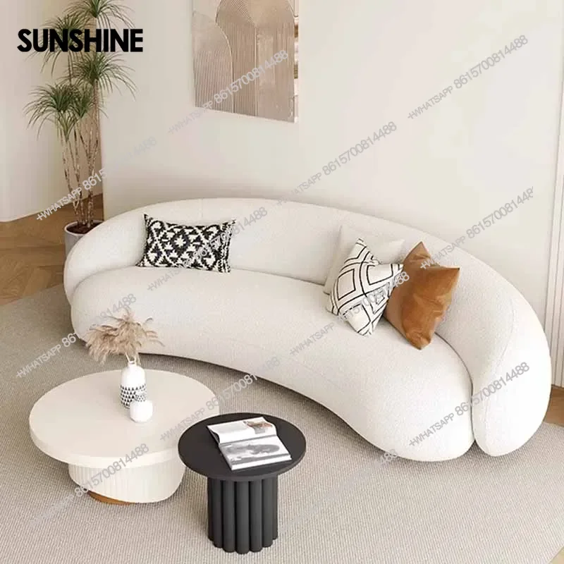 Large Fancy Living Room Sofas Soft New Arrival White Velvet Luxury Lazy Sofa Modern Floor Nordic Divani Da Soggiorno